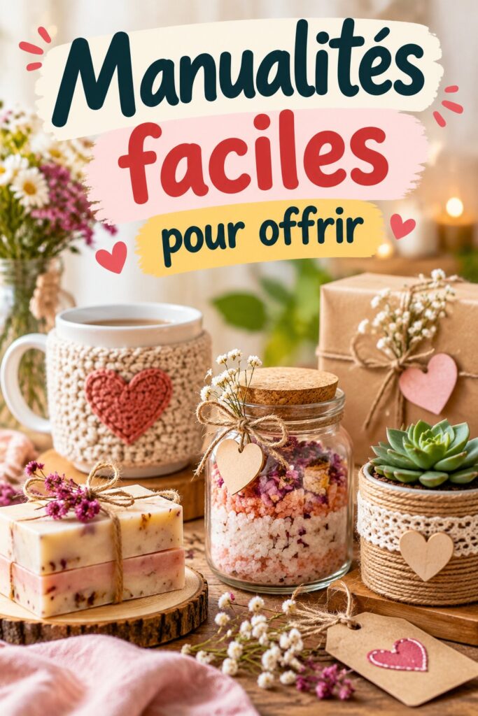 Cadeaux faits main sur une table décorée avec soin
