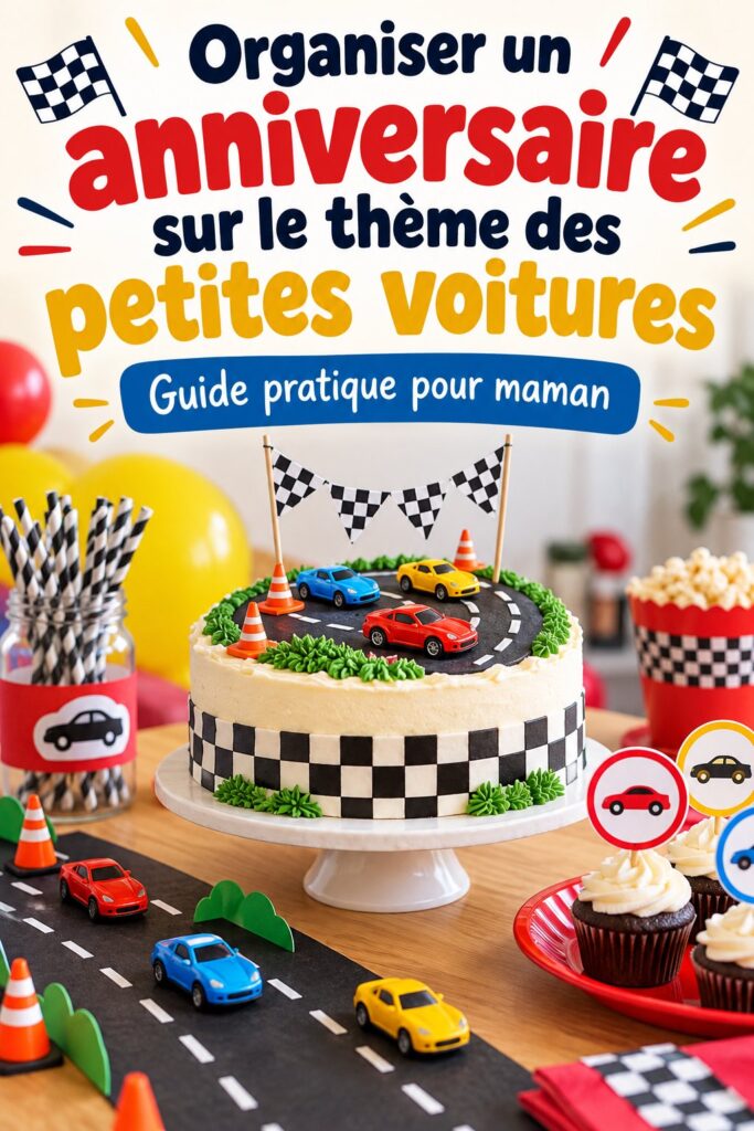 Fête d'anniversaire sur le thème Hot Wheels avec décoration colorée et activités amusantes.
