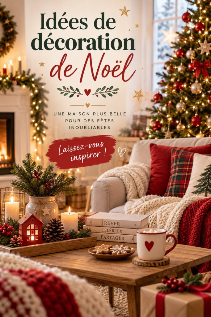 Une salle décorée pour Noël avec des lumières scintillantes et des ornements colorés.