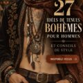 Une femme en tenue bohème avec des motifs floraux et un chapeau, incarnant le style bohème.
