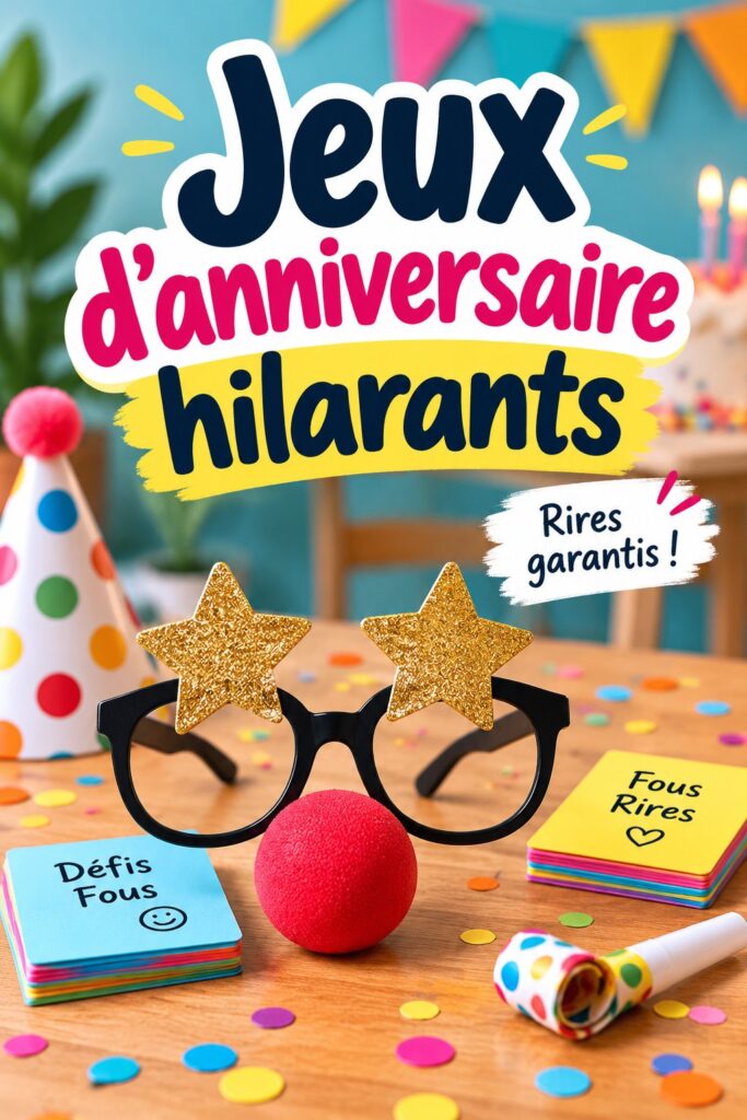 Groupe d'amis s'amusant avec des jeux d'anniversaire à une fête joyeuse