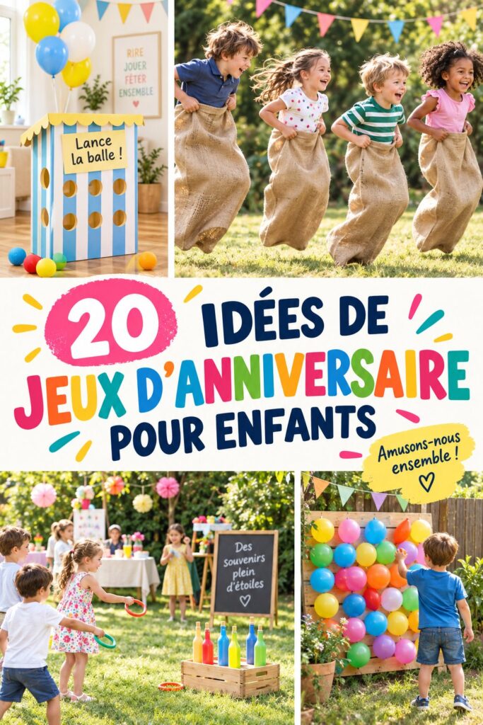 Des enfants s'amusant ensemble avec des jeux d'anniversaire