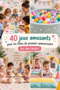 Jeux amusants d'anniversaire pour enfants de 1 an, rassemblant des amis et des rires.