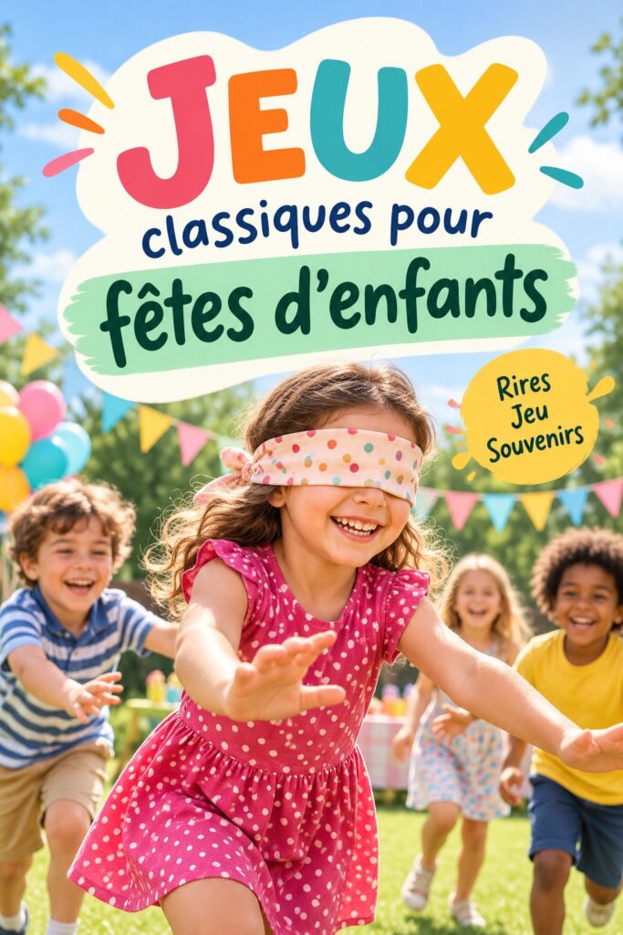 Des enfants jouant à des jeux classiques lors d'un anniversaire.