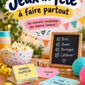 Une table décorée pour une fête avec des jeux de société prêts à être joués
