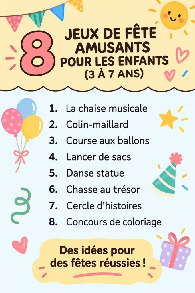 Jeunes enfants jouant ensemble à un jeu de fête