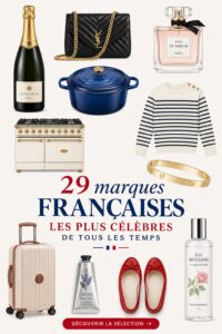Collage d'articles de marques françaises emblématiques pour un style chic
