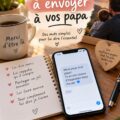 Texte émouvant sur une carte pour un papa aimant, symbolisant l'affection.