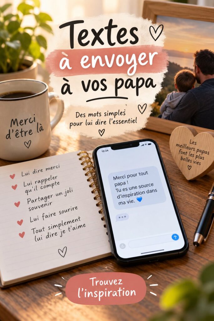 Texte émouvant sur une carte pour un papa aimant, symbolisant l'affection.
