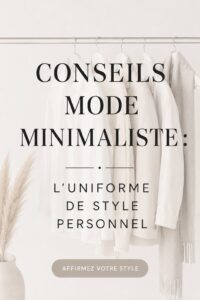 Femme portant des vêtements minimalistes, mise en avant d'un style chic et épuré.
