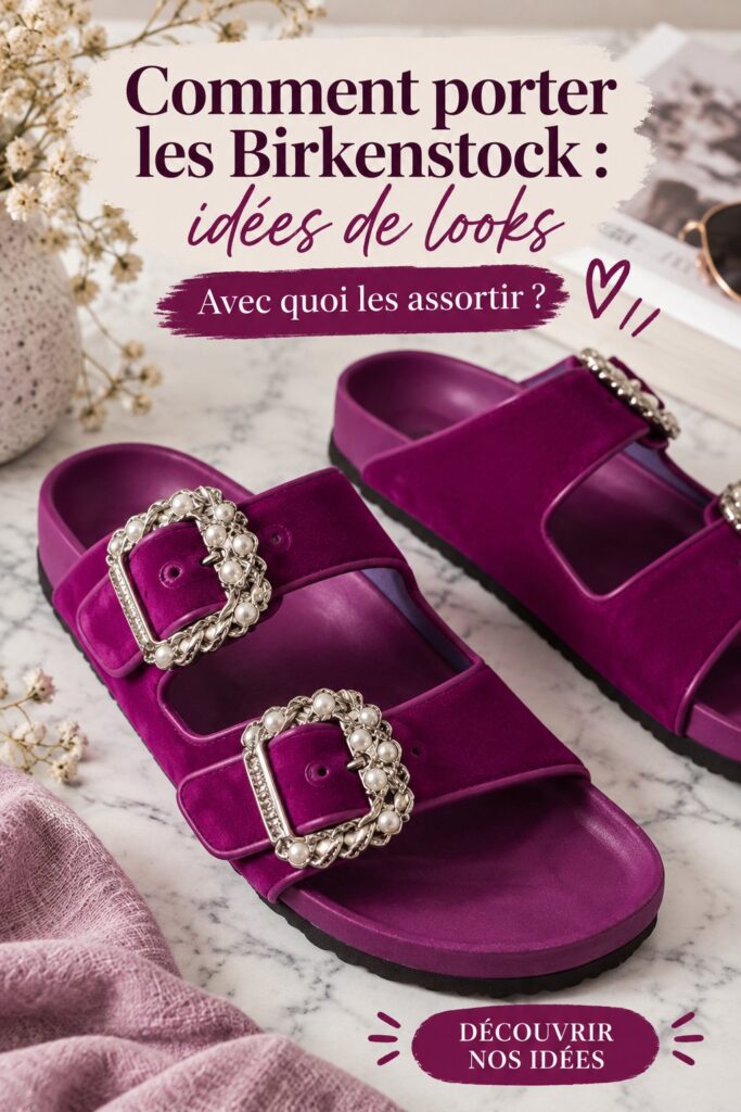 Femme portant des Birkenstock avec une robe d'été dans un parc.
