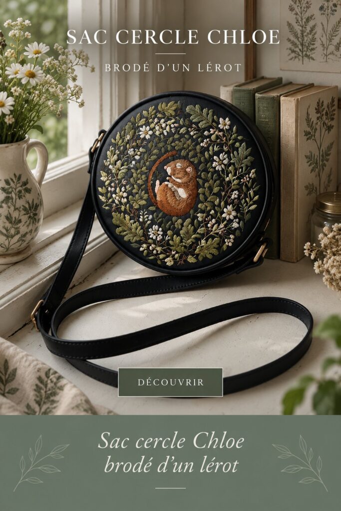 Sac rond brodé Chloe, un accessoire tendance pour femmes
