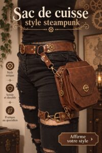 Un sac cuisse steampunk élégant et pratique pour un look tendance
