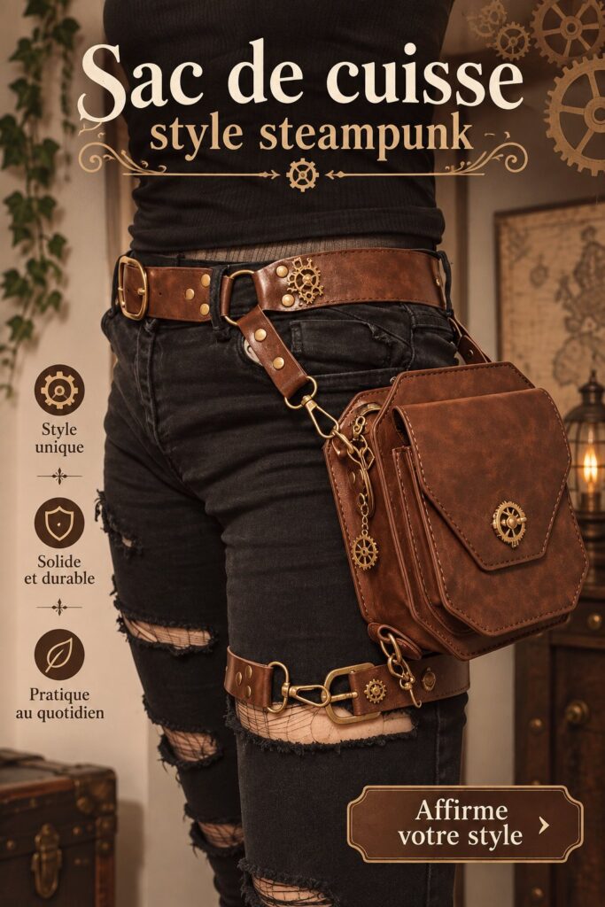 Un sac cuisse steampunk élégant et pratique pour un look tendance