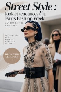 Modèle de street style à la Paris Fashion Week, mettant en avant les tendances automne-hiver