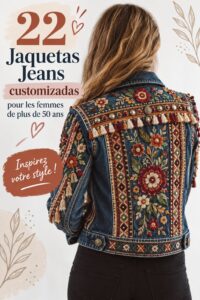 Veste en jean personnalisée avec broderies colorées pour un style unique