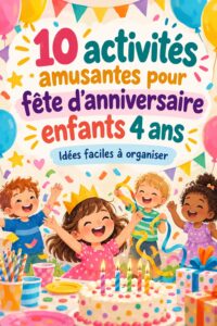 Un groupe d'enfants s'amusant lors d'une fête d'anniversaire, jouant à des activités ludiques.