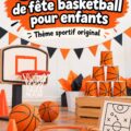 Un groupe d'enfants jouant au basketball lors d'une fête d'anniversaire.
