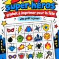 Bingo super-héros gratuit à imprimer avec des illustrations colorées