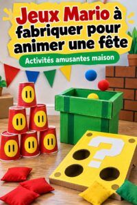Enfants jouant à des jeux Mario lors d'une fête joyeuse