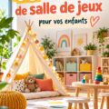 Salle de jeux colorée avec des jouets et des meubles adaptés aux enfants