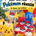 Idées de décoration pour une fête d'anniversaire Pokémon avec des ballons colorés et des thèmes ludiques.