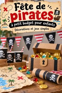 Une fête pirate élégamment décorée avec des éléments créatifs.