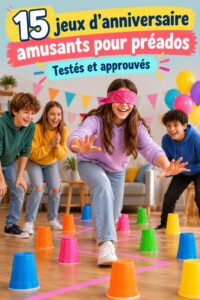 Préados s'amusant ensemble à des jeux d'anniversaire
