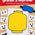 Jeu de fête avec un bonhomme Lego sur une table de fête