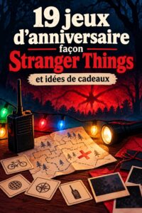 Fête avec décorations et jeux inspirés de Stranger Things