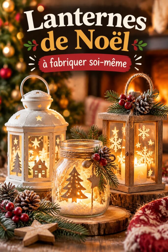 Lanterne de Noël faite maison en décoration festive