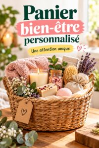 Panier bien-être personnalisé avec des produits de soin et de détente