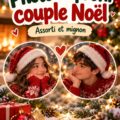 Couple en tenue assortie célébrant Noël